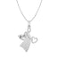 Silver Angel Heart Pendant Chain Necklace