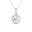 Silver Halo Round Solitaire Pendant Chain