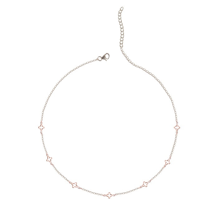 CLARA 925 Sterling Silver Flower Charm Necklace Chain 