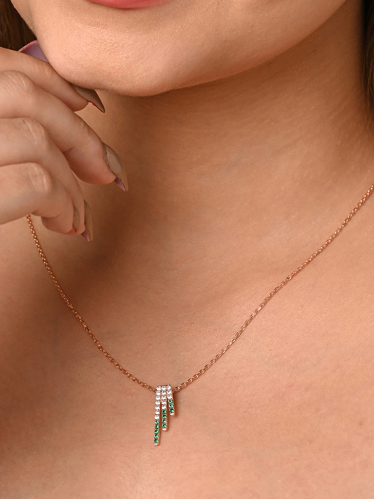 CLARA 925 Sterling Silver Blanca Pendant Chain Necklace 