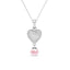 Silver Nazy Pink Pearl Heart Pendant Chain