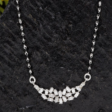 Silver Daisy Mangalsutra Jewellery Set