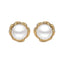 CLARA 925 Sterling Silver Real Pearl Stud Aki Earrings | Gold Rhodium Plated, Screw Back | Gift for Women & Girls