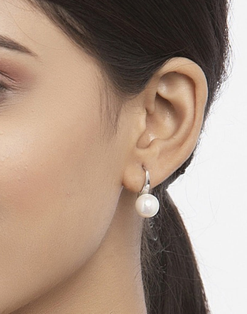 Clara 92.5 Sterling Sterling Silver Classic Pearl Earrings Gift for Women and Girls