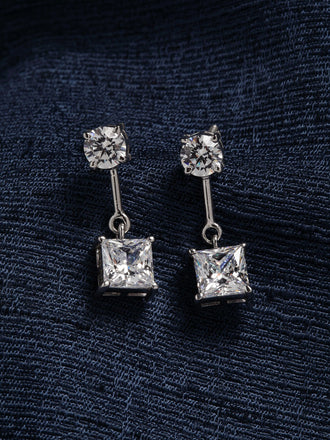 Silver Dangle & Drop Fleur Earring