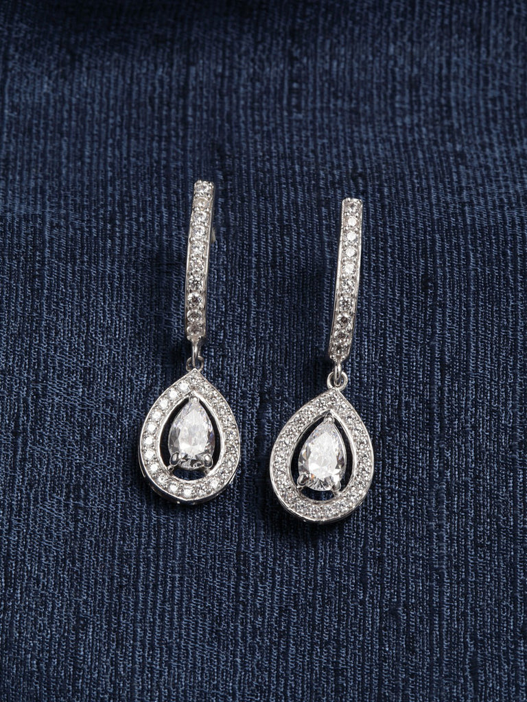 Clara 925 Sterling Silver and Cubic Zirconia Dangle & Drop Adele Earring With Screw Back for Women & Girls