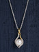 Clara 92.5 Sterling Silver Real Pearl Pendant with Chain Gift for Women and Girls