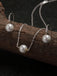 Clara 92.5 Sterling Silver Classic Pearl Pendant Earrings Set with Chain Jewellery Set Gift for Women and Girls
