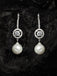 Clara 92.5 Sterling Silver Swiss Zirconia Pearl Earrings Gift for Women and Girls