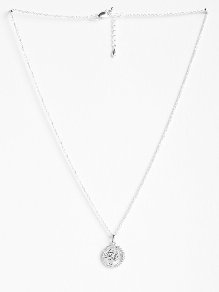 CLARA 925 Sterling Silver Tree of Life Pendant Chain Necklace 