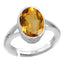 Certified Citrine Sunehla 7.5cts or 8.25ratti 92.5 Sterling Silver Adjustable Ring