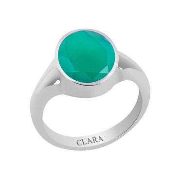 Certified Green Onyx Haqiq Zoya Silver Ring 8.3cts or 9.25ratti