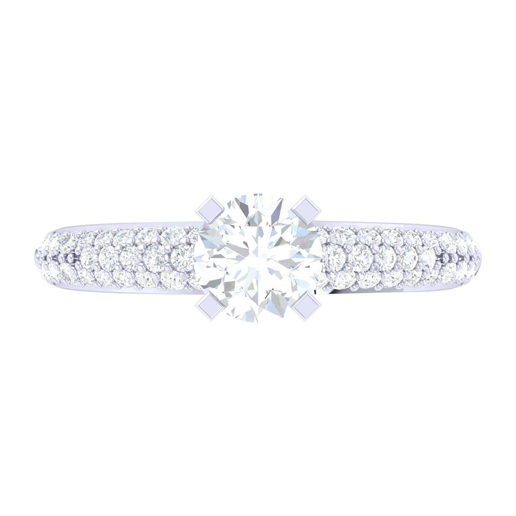 CLARA Made with Swiss Zirconia 925 Sterling Silver Round Solitaire Ring Gift for Women and Girls