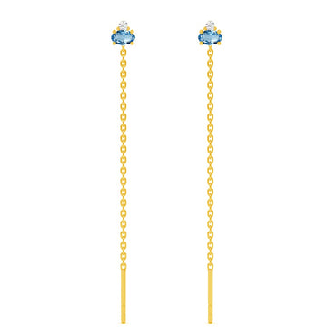 Silver multi color Sui Dhaga Threader Earrings