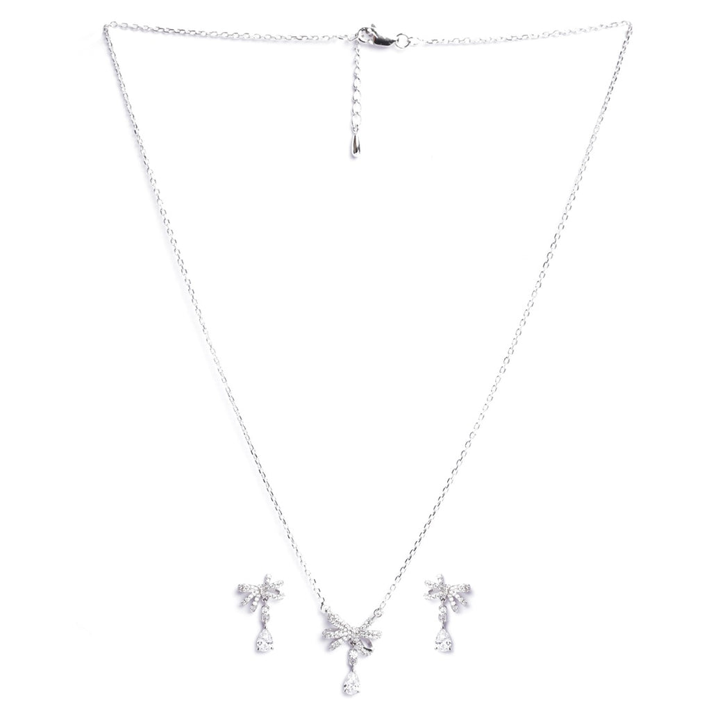 Silver Bow Knot Jewellery Set