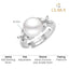 Silver Uberta Real Pearl Size Adjustable Ring