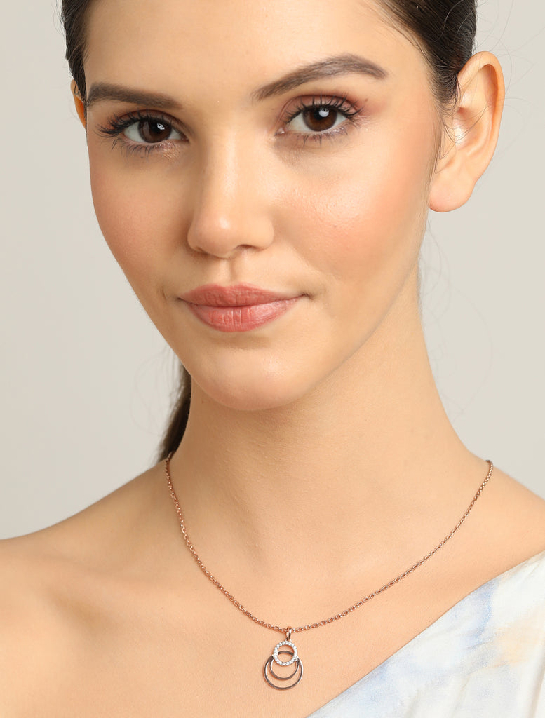 CLARA 925 Sterling Silver Irina Pendant Chain Necklace 