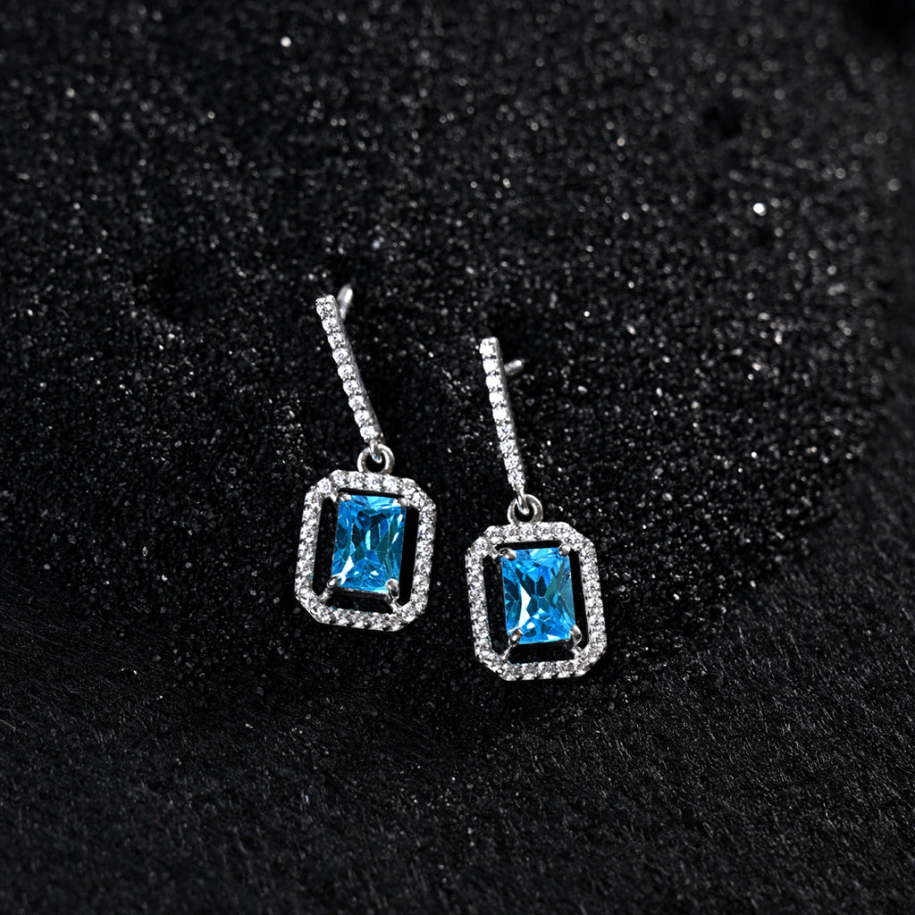 CLARA 925 Sterling Silver Azul Earrings 