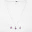 Silver Jino Pink Pear Solitaire Jewellery Set