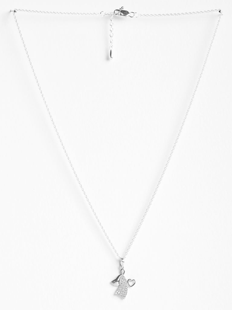 CLARA 925 Sterling Silver Angel Heart Pendant Chain Necklace 