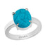 Certified Turquoise Firoza Line Prongs Silver Ring 9.3cts or 10.25ratti