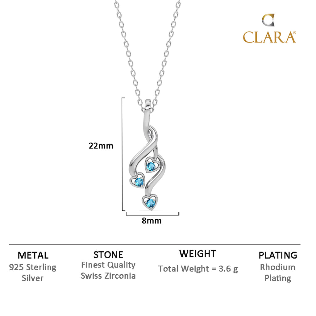 Silver Valentina Heart Pendant Chain Necklace
