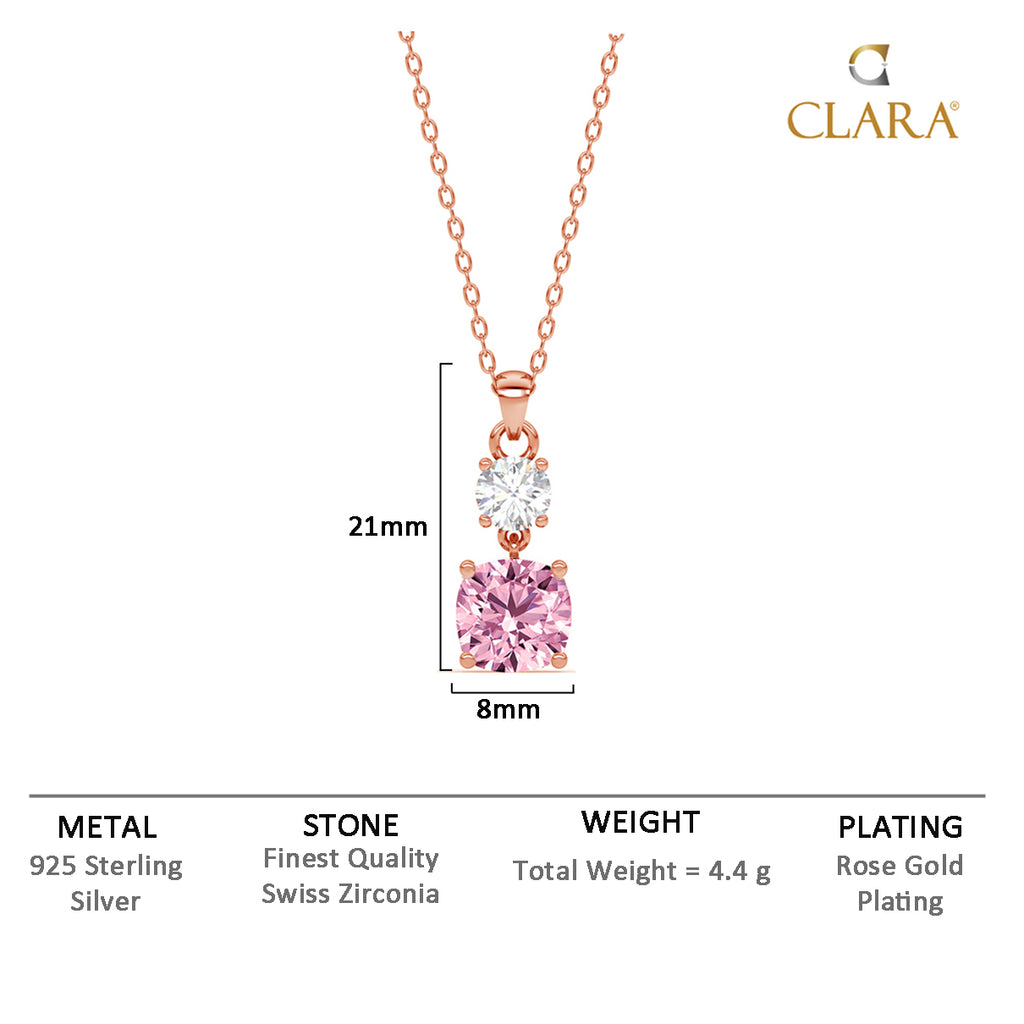Silver Rosa Pendant Chain Necklace