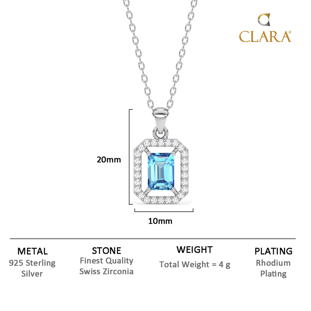 Silver Azul Pendant Chain Necklace