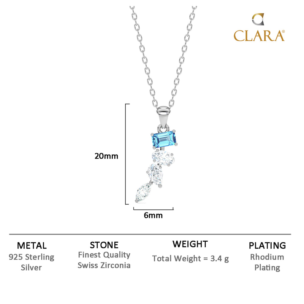 Silver diamante Pendant Chain Necklace