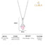 Silver Pink Solitaire Pendant Chain Necklace
