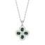 Silver Green Flower Pendant Chain Necklace