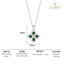 Silver Green Flower Pendant Chain Necklace
