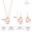 Silver Pink Heart Jewellery Set