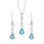 Silver Pear Solitaire Jewellery Set