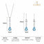 Silver Pear Solitaire Jewellery Set