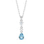 Silver Pear Solitaire Pendant Chain Necklace