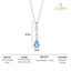 Silver Pear Solitaire Pendant Chain Necklace