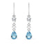 Silver Pear Solitaire Earrings