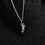 CLARA 925 Sterling Silver diamante Pendant Chain Necklace 