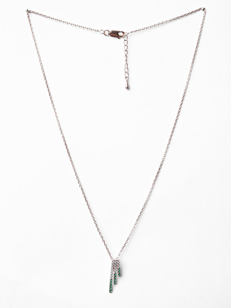 CLARA 925 Sterling Silver Blanca Pendant Chain Necklace 