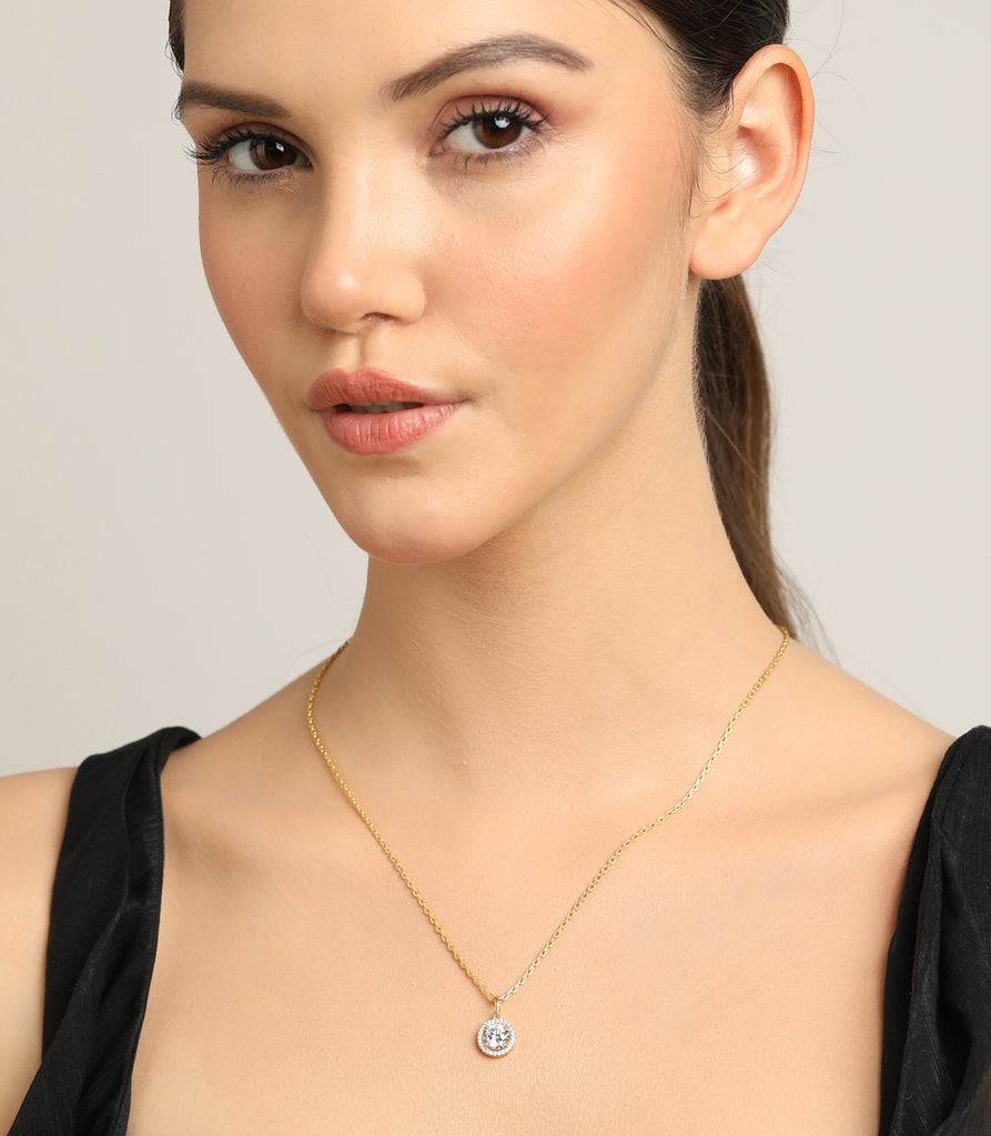 CLARA 925 Sterling Silver Talia Pendant Chain Necklace 