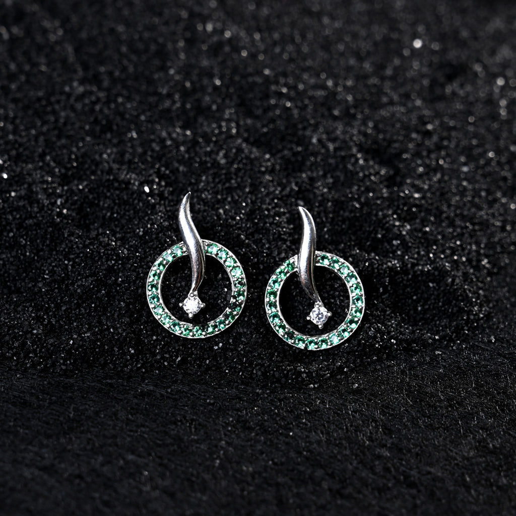 CLARA 925 Sterling Silver Verde Earrings 