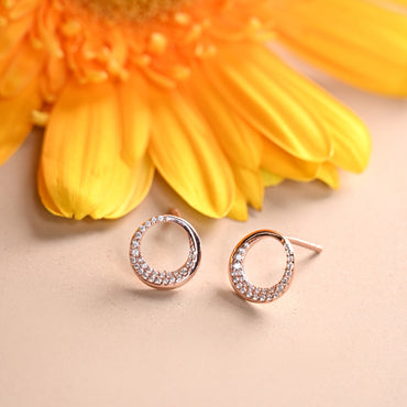 Silver Cerchio Stud Earrings 