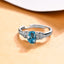 Silver Juni Blue Oval Solitaire Ring