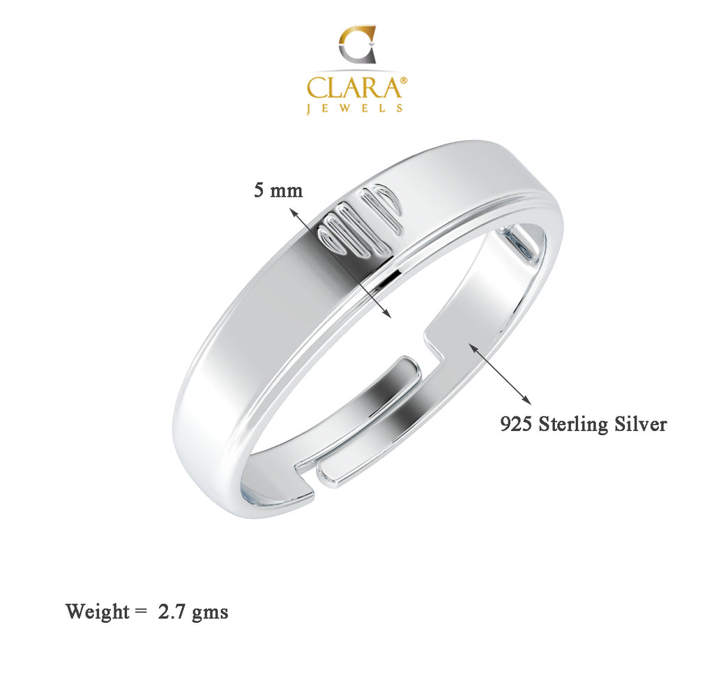 CLARA Pure 925 Sterling Silver Heart Adjustable Ring Gift for Women and Girls