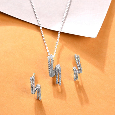 Silver Curl Jewellery Set  