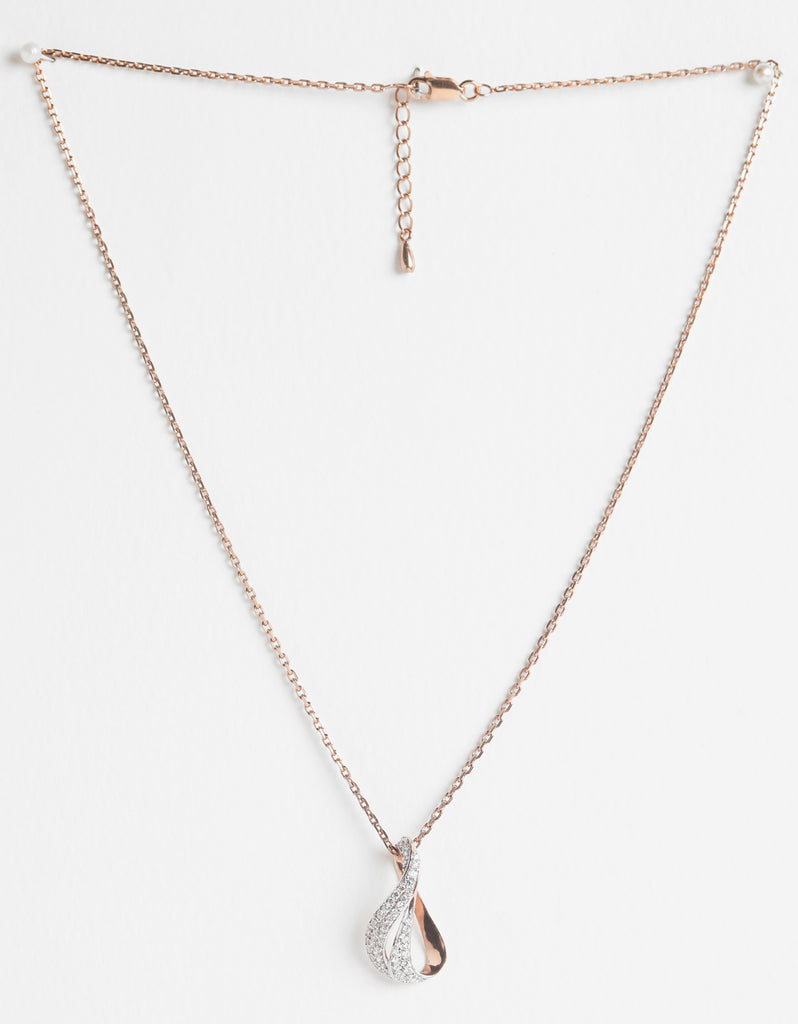 CLARA 925 Sterling Silver Agda Pendant Chain Necklace 
