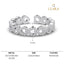 CLARA Pure 925 Sterling Silver Line of Heart Finger Ring 