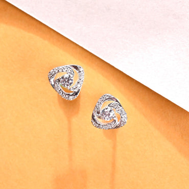 Silver Bianca Solitaire Stud Earrings 