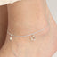 CLARA 925 Sterling Silver Bunch of Star Anklet Payal ( Single ) Adjustable Chain Gift for Women and Girls